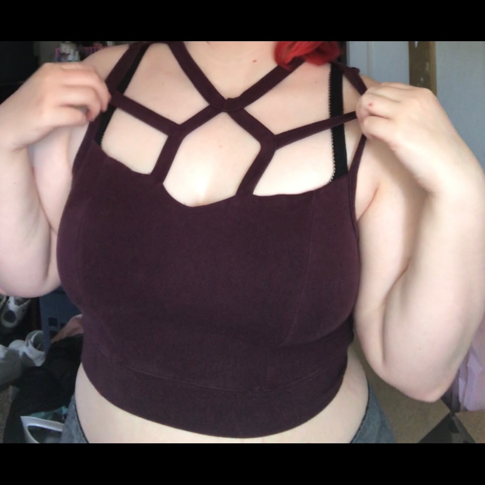 Red high neck crop top 🍒